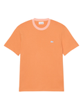 LACOSTE Colour-Block Classic Cut Cotton T-shirt Orange - MAISONDEFASHION.COM
