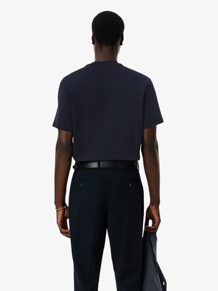 LACOSTE Colour-Block Cotton T-shirt Black - MAISONDEFASHION.COM