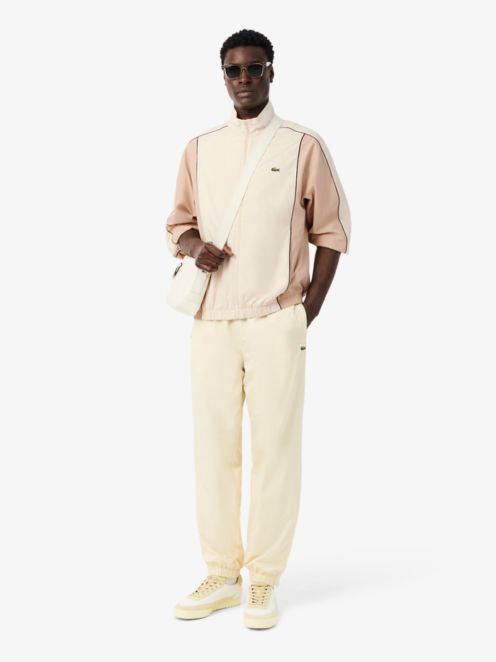 LACOSTE Colour-Block Water-Repellent Track Jacket Beige - MAISONDEFASHION.COM