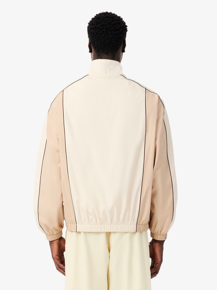 LACOSTE Colour-Block Water-Repellent Track Jacket Beige - MAISONDEFASHION.COM
