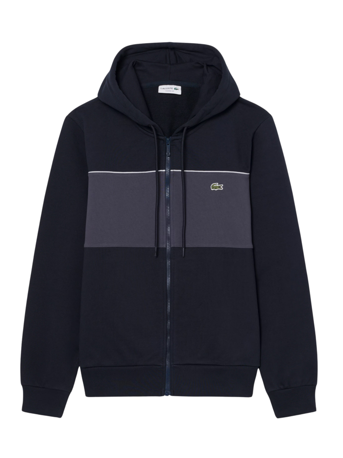 LACOSTE Colour-Block Zipped Hoodie Black