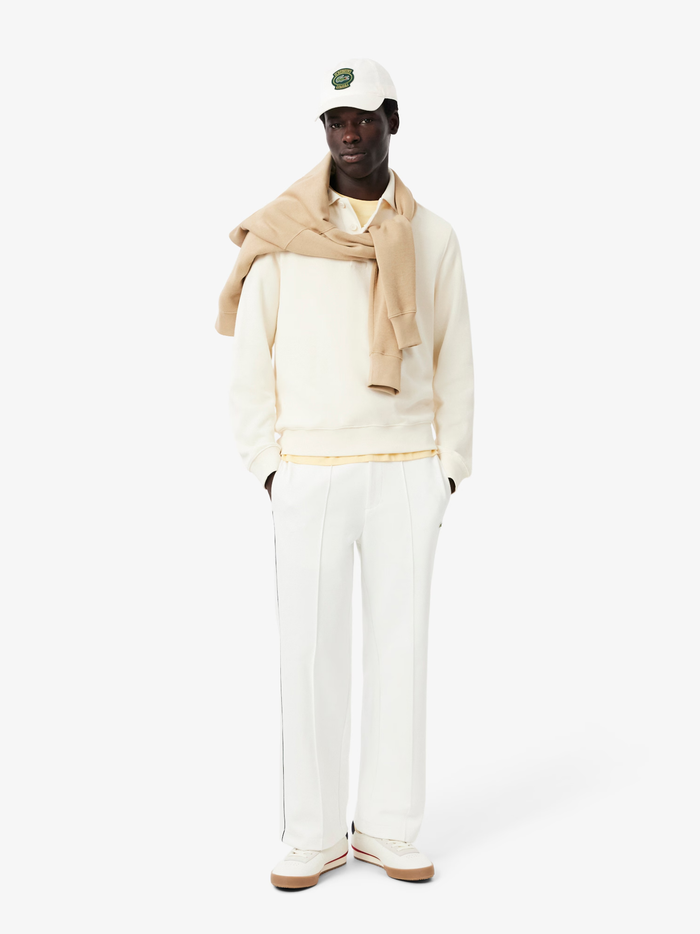 LACOSTE Cotton Badge Cap White - MAISONDEFASHION.COM