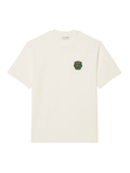 LACOSTE Cotton Badge T-shirt White - MAISONDEFASHION.COM