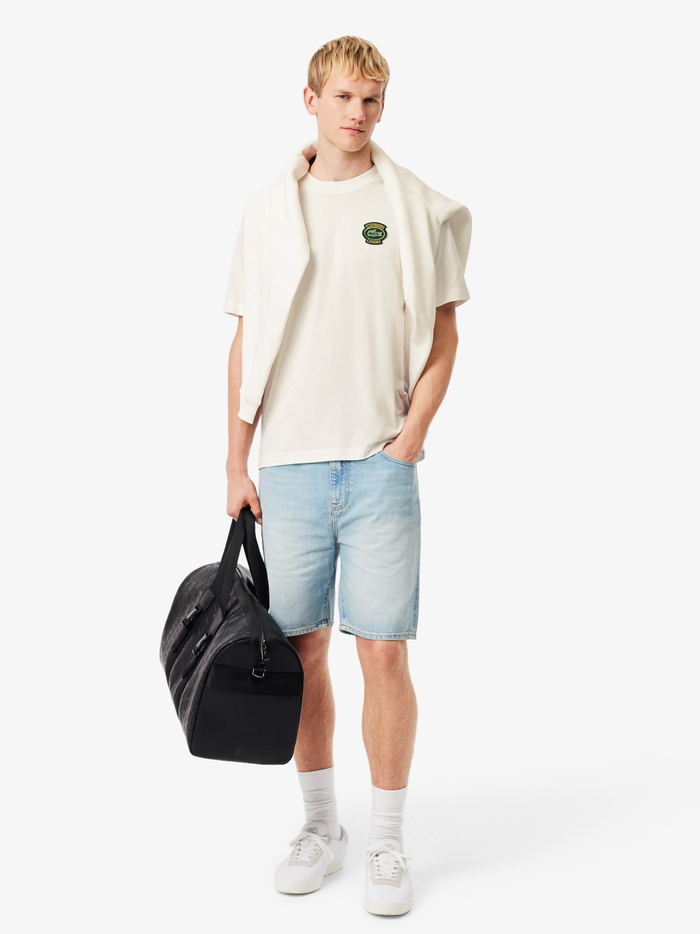 LACOSTE Cotton Badge T-shirt White - MAISONDEFASHION.COM