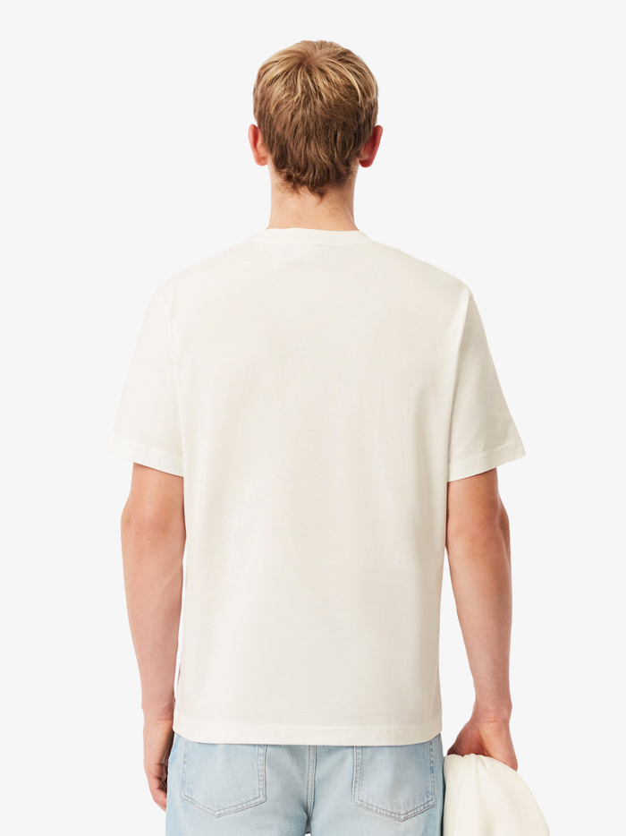 LACOSTE Cotton Badge T-shirt White - MAISONDEFASHION.COM