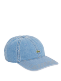 LACOSTE Cotton Denim Cap Blue