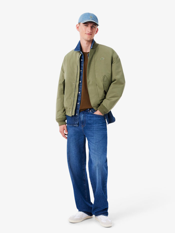 LACOSTE Cotton Denim Cap Blue