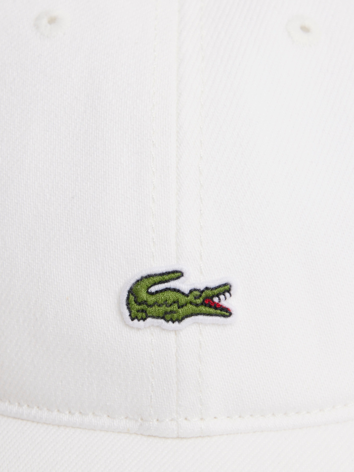 LACOSTE Cotton Denim Cap White