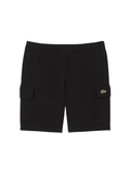 LACOSTE Cotton Fleece Cargo Shorts Black - MAISONDEFASHION.COM