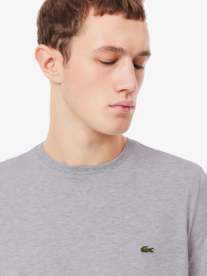 LACOSTE Cotton Pima T-shirt Grey - MAISONDEFASHION.COM