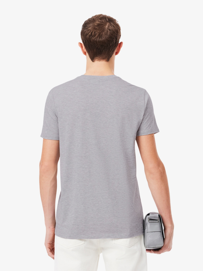 LACOSTE Cotton Pima T-shirt Grey - MAISONDEFASHION.COM
