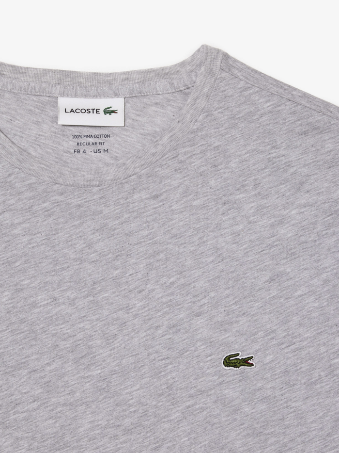 LACOSTE Cotton Pima T-shirt Grey - MAISONDEFASHION.COM