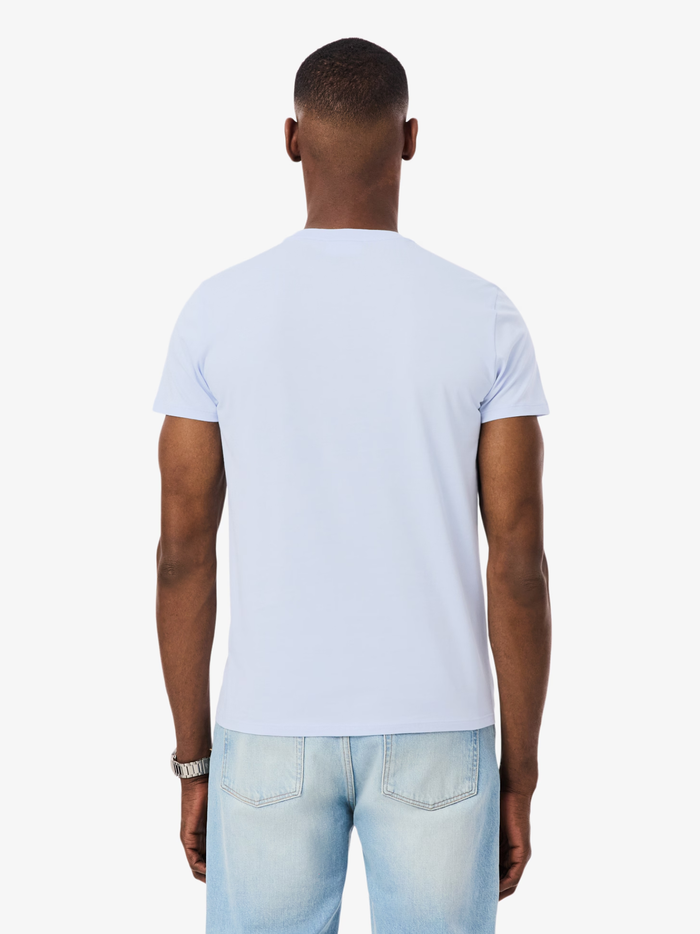LACOSTE Cotton Pima T-shirt Light Blue - MAISONDEFASHION.COM