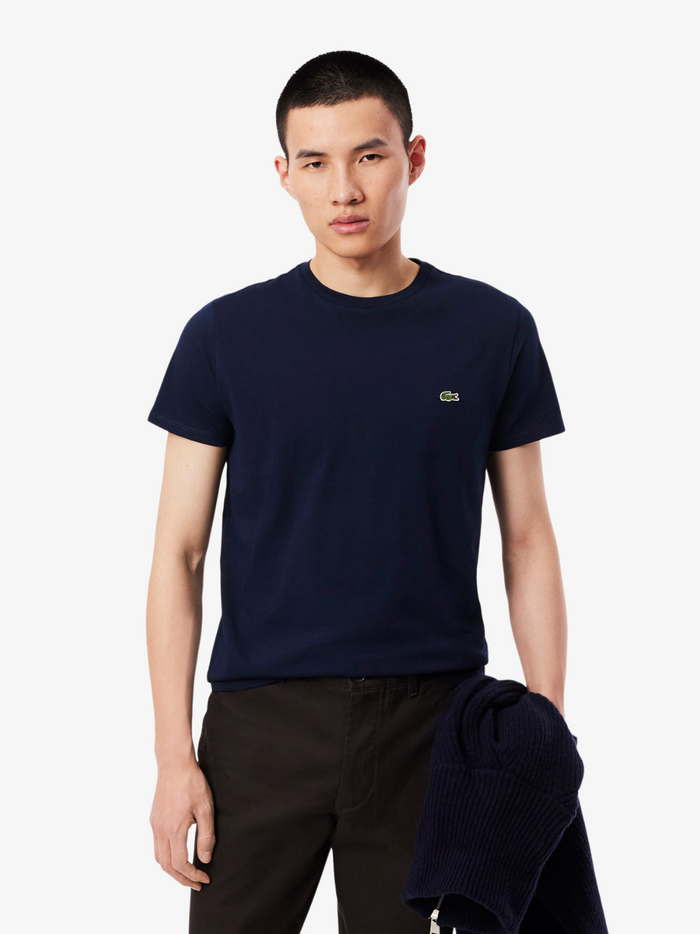 LACOSTE Cotton Pima T-shirt Midnight Blue - back view displaying clean design and premium cotton fabric