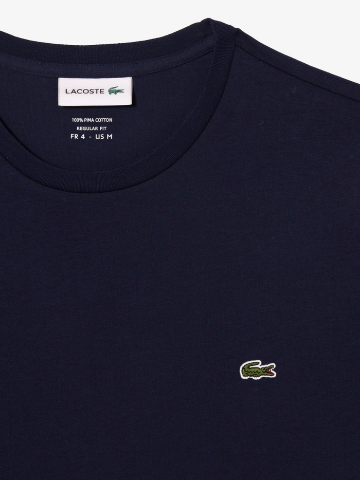 LACOSTE Cotton Pima T-shirt Midnight Blue - additional product detail or styling view