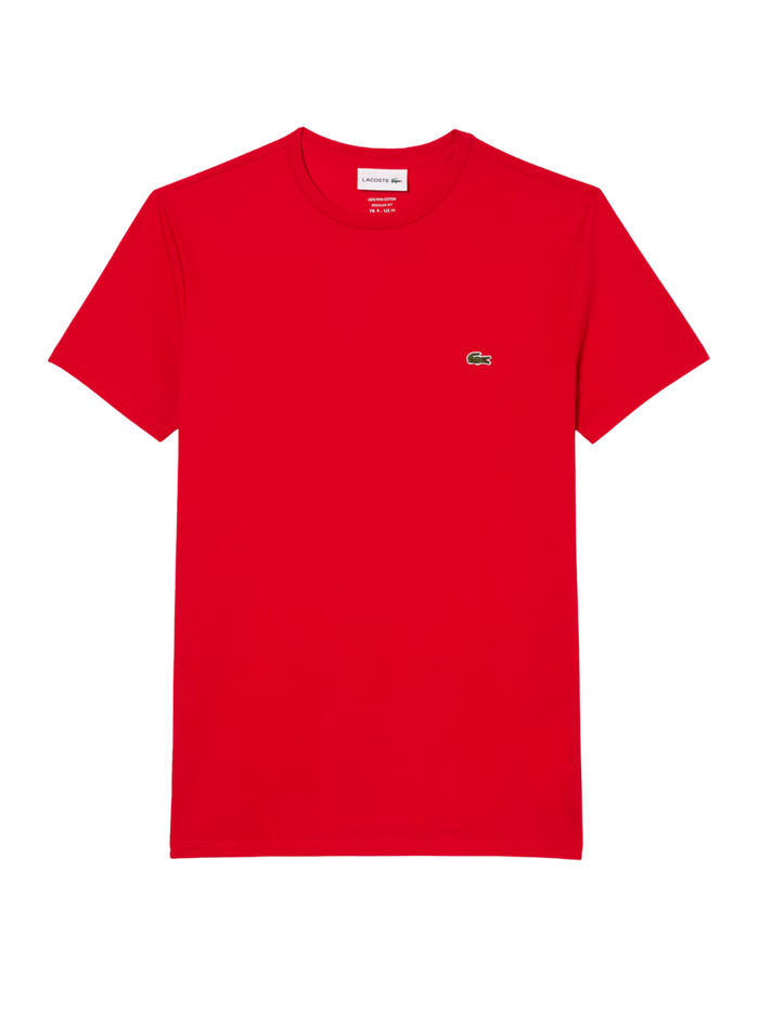 LACOSTE Cotton Pima T-shirt Red - MAISONDEFASHION.COM