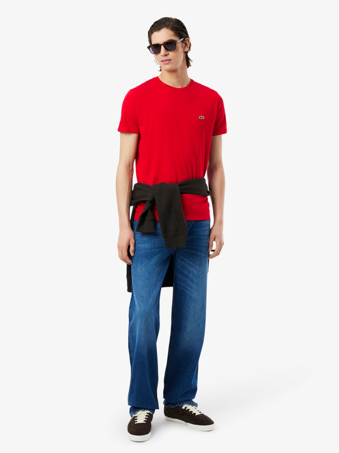LACOSTE Cotton Pima T-shirt Red - MAISONDEFASHION.COM