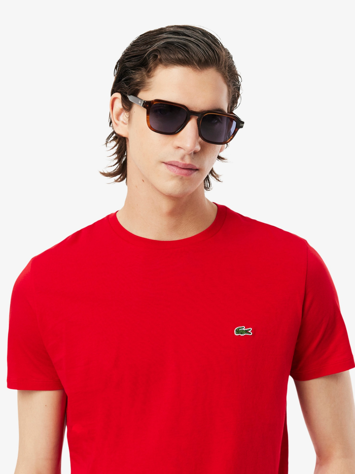 LACOSTE Cotton Pima T-shirt Red - MAISONDEFASHION.COM