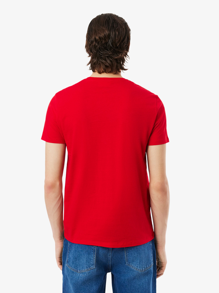 LACOSTE Cotton Pima T-shirt Red - MAISONDEFASHION.COM