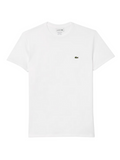 LACOSTE Cotton Pima T-shirt White - MAISONDEFASHION.COM