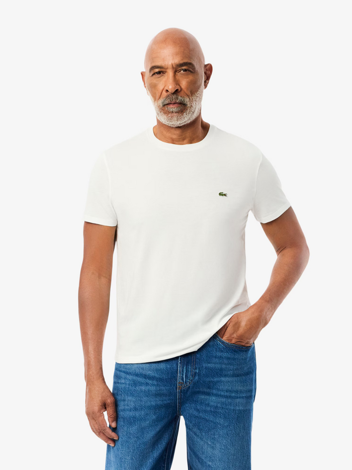 LACOSTE Cotton Pima T-shirt White - MAISONDEFASHION.COM