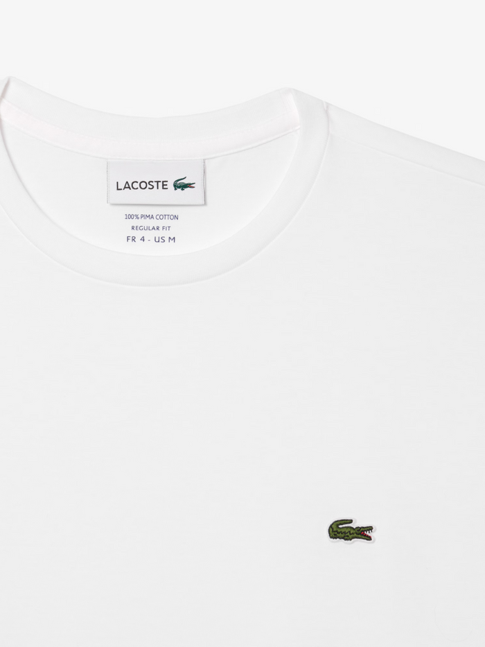 LACOSTE Cotton Pima T-shirt White - MAISONDEFASHION.COM