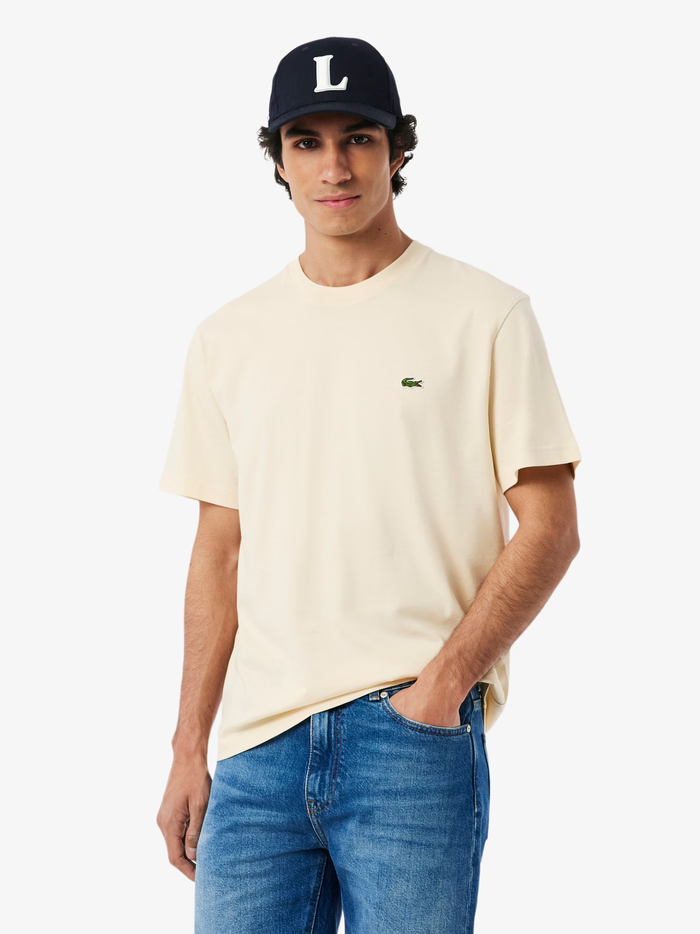 LACOSTE Cotton T-shirt Beige