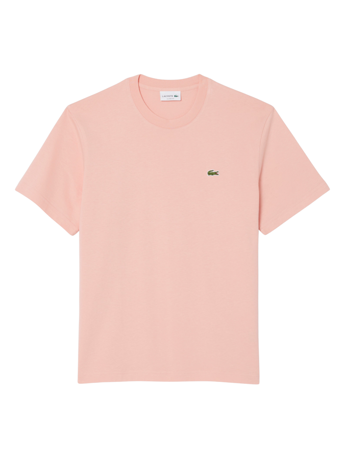 LACOSTE Cotton T-shirt Coral Pink - MAISONDEFASHION.COM