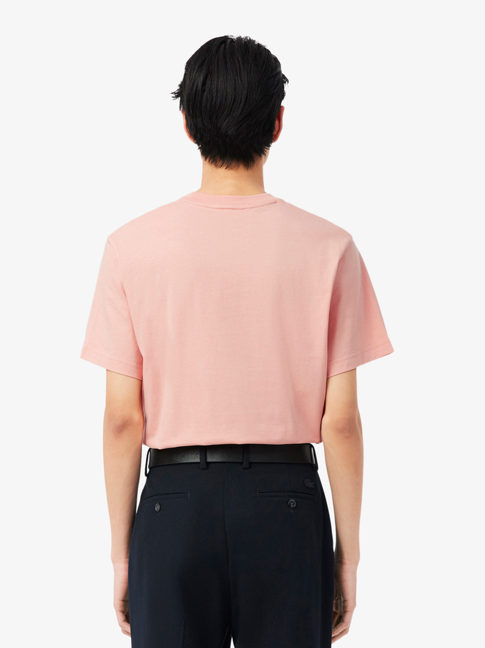LACOSTE Cotton T-shirt Coral Pink - MAISONDEFASHION.COM