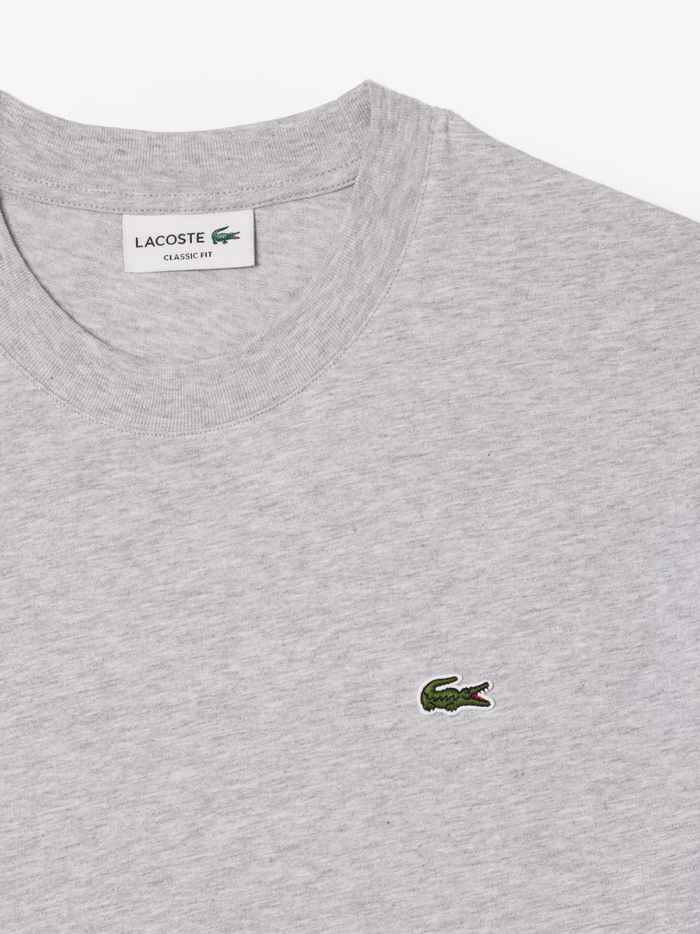 LACOSTE grey cotton t-shirt lifestyle shot or additional product angle view