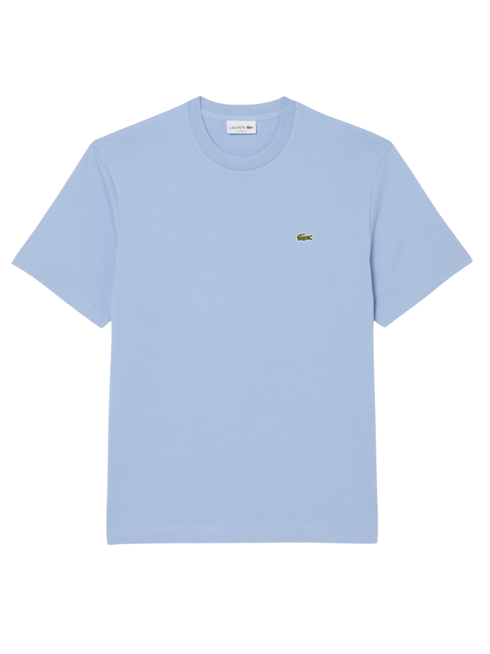 LACOSTE Cotton T-shirt Light Blue - MAISONDEFASHION.COM