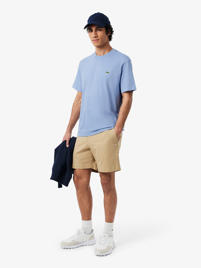 LACOSTE Cotton T-shirt Light Blue - MAISONDEFASHION.COM