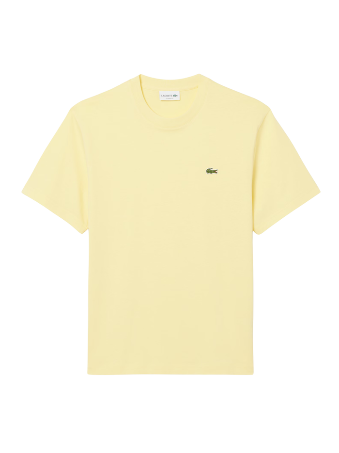 LACOSTE Cotton T-shirt Pastel Yellow - MAISONDEFASHION.COM