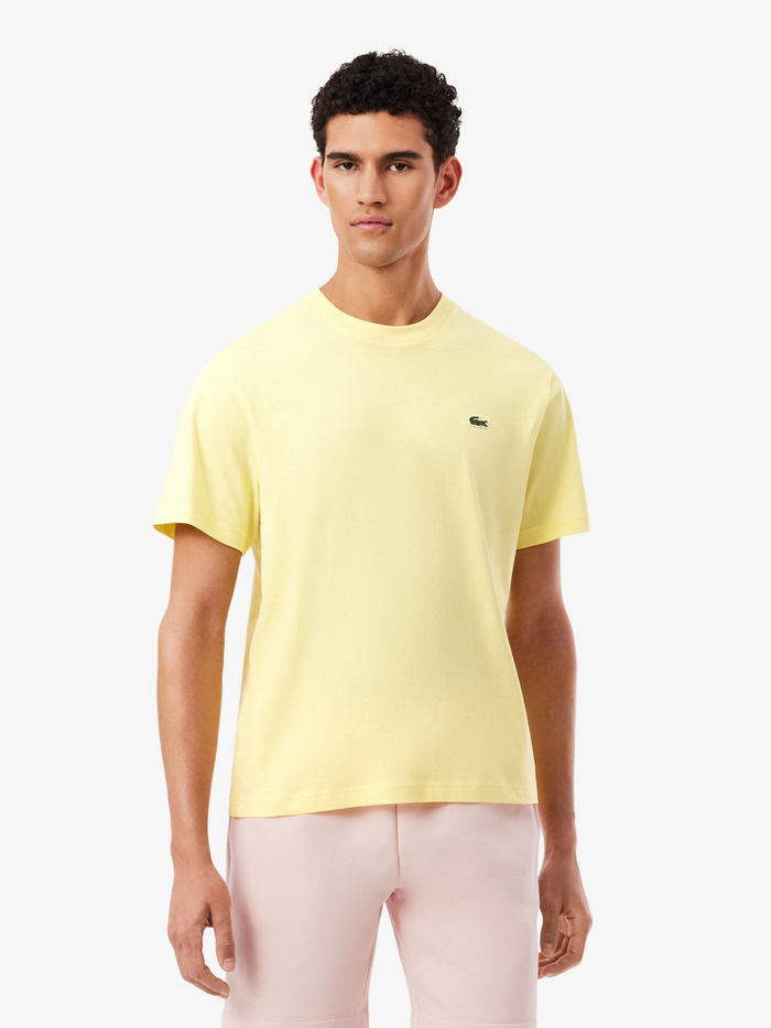 LACOSTE Cotton T-shirt Pastel Yellow - MAISONDEFASHION.COM