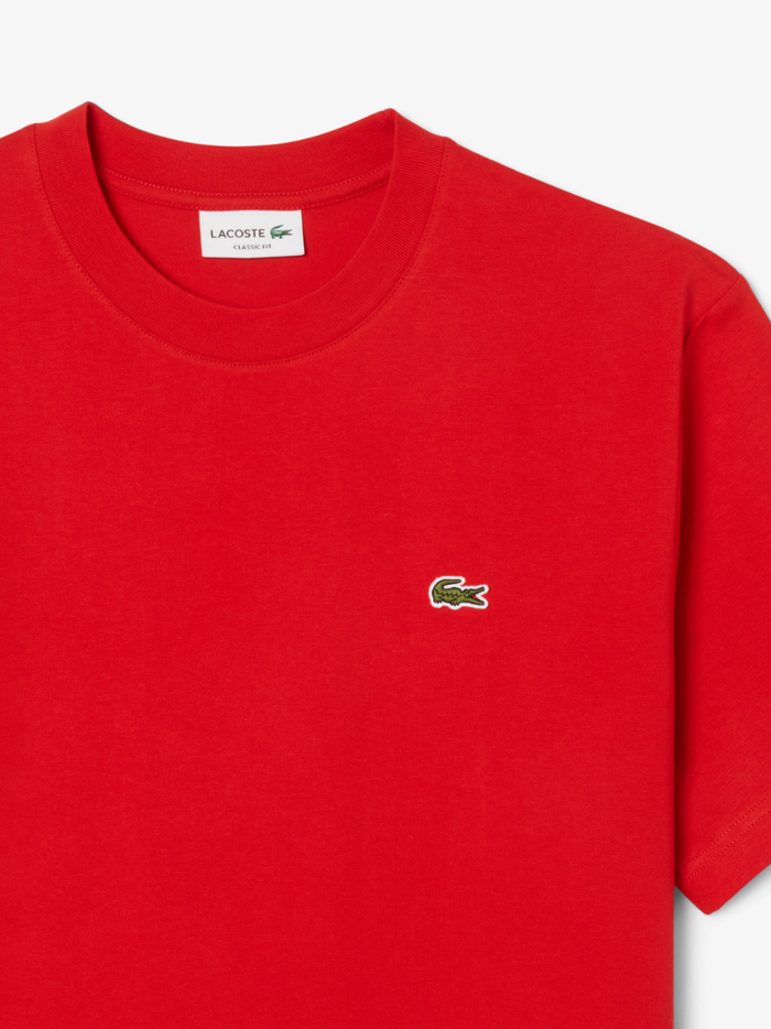 LACOSTE Cotton T-shirt Red - lifestyle shot showing versatile styling options