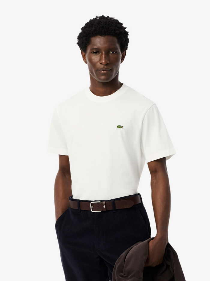 LACOSTE Cotton T-shirt White - back view displaying clean design and premium cotton fabric construction