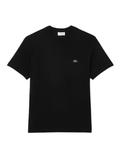 LACOSTE Cotton T-shirt with Breast Pocket Black - MAISONDEFASHION.COM