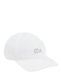 LACOSTE Cotton Twill Badge Cap White