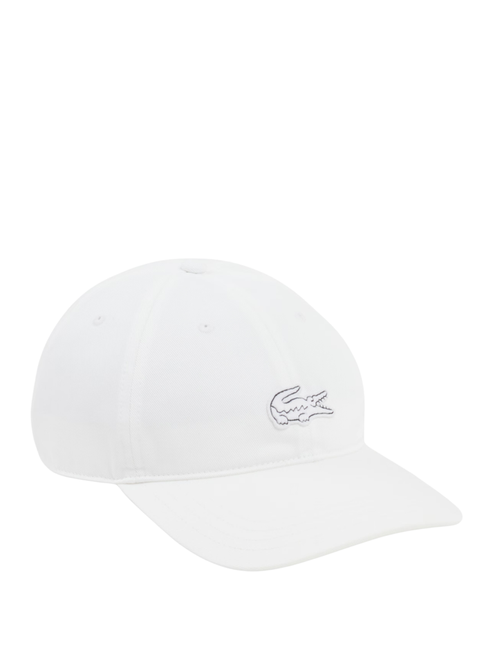 LACOSTE Cotton Twill Badge Cap White