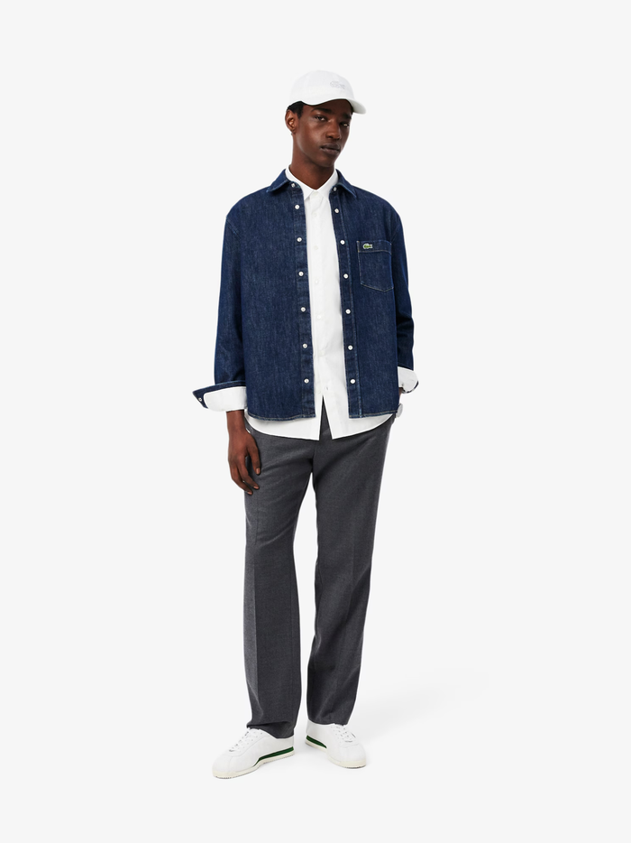 LACOSTE Cotton Twill Badge Cap White