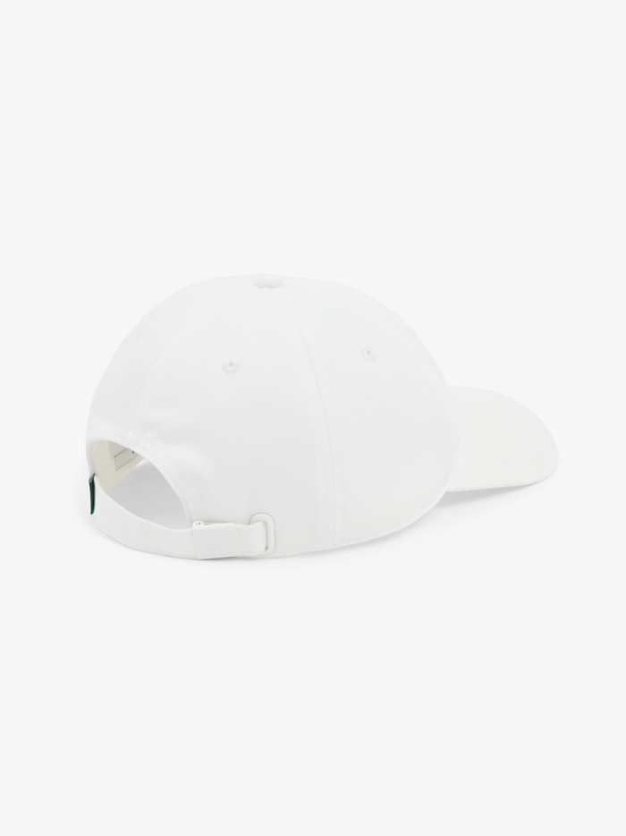 LACOSTE Cotton Twill Badge Cap White