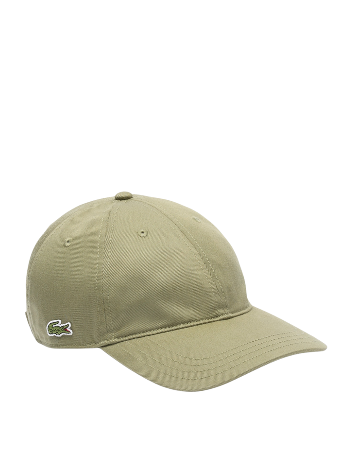 LACOSTE Cotton Twill Cap Khaki Green - MAISONDEFASHION.COM