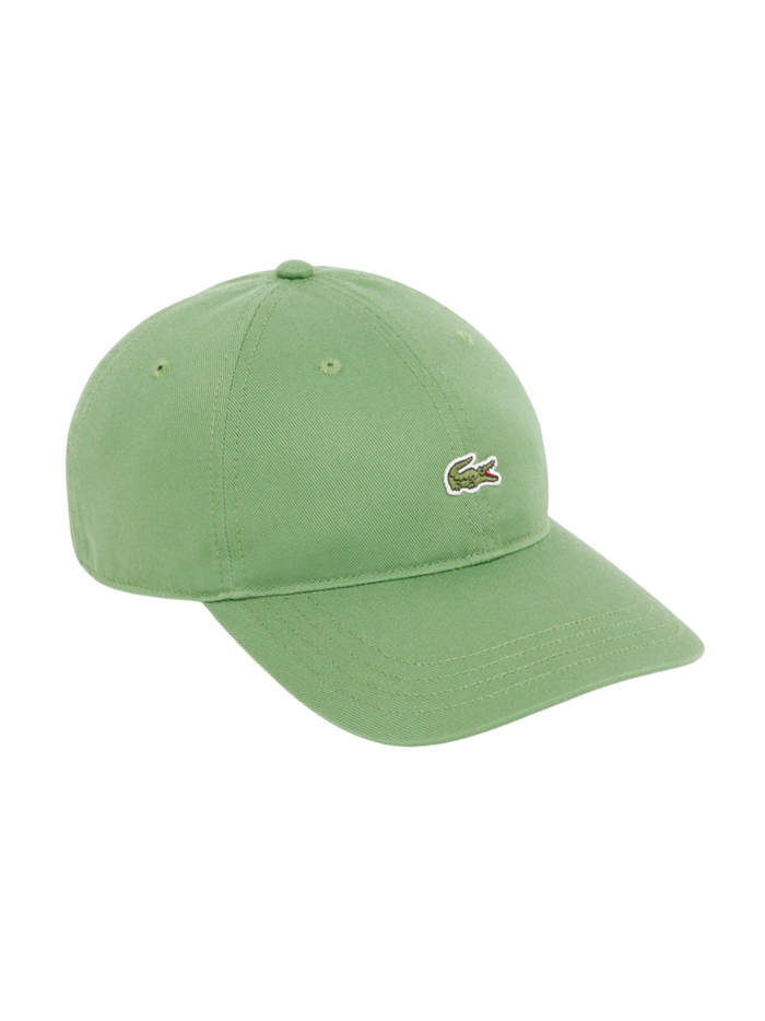 LACOSTE Cotton Twill Cap Lime Green - MAISONDEFASHION.COM
