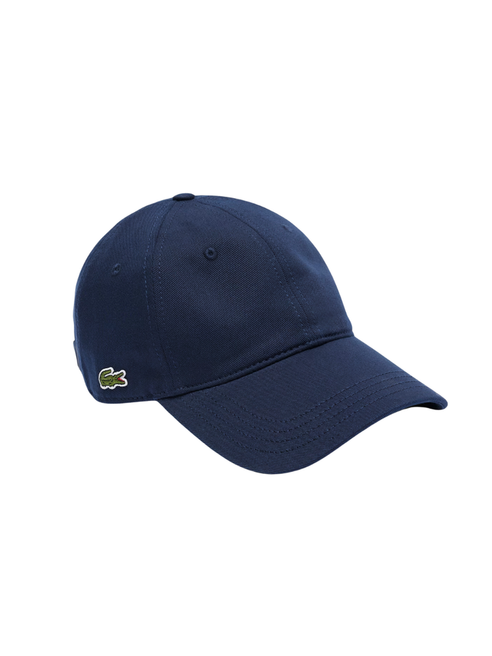 LACOSTE Cotton Twill Cap Midnight Blue - MAISONDEFASHION.COM