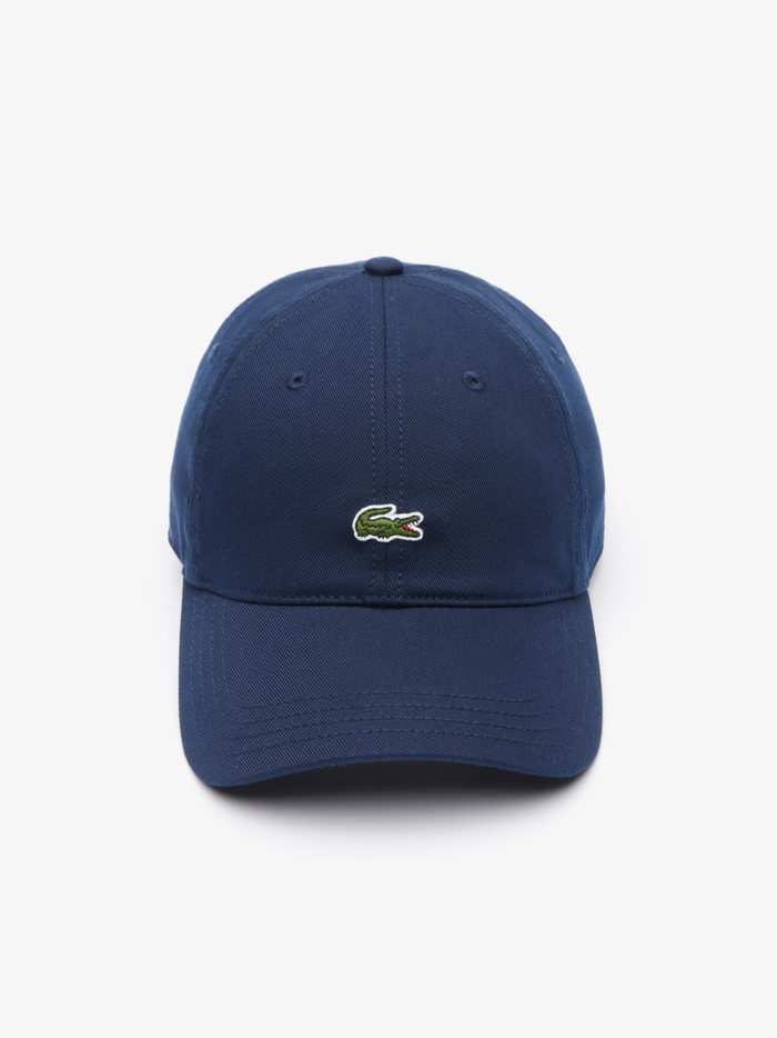 LACOSTE Cotton Twill Cap Midnight Blue - MAISONDEFASHION.COM