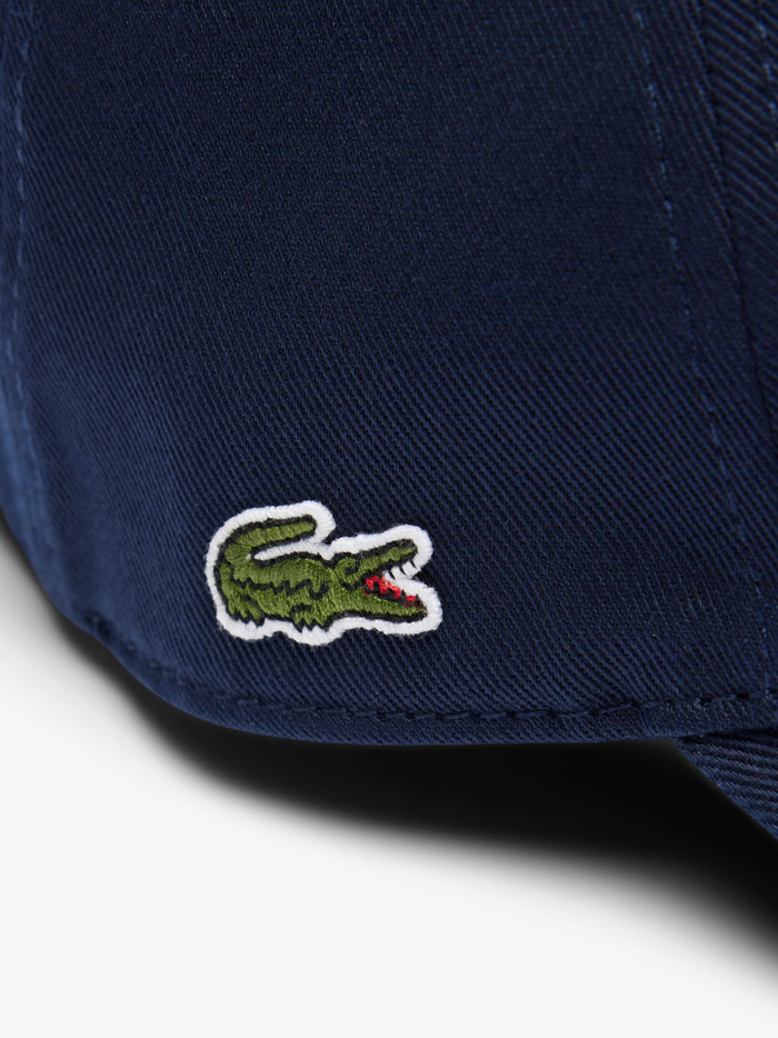 LACOSTE Cotton Twill Cap Midnight Blue - MAISONDEFASHION.COM