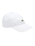 LACOSTE Cotton Twill Cap White - MAISONDEFASHION.COM