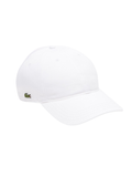 LACOSTE Cotton Twill Cap White - MAISONDEFASHION.COM