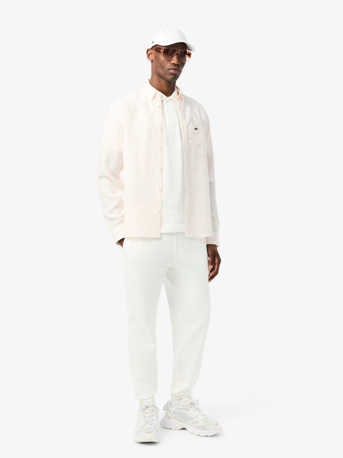 LACOSTE Cotton Twill Cap White - MAISONDEFASHION.COM
