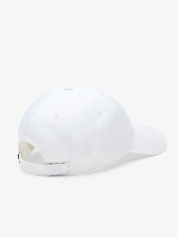 LACOSTE Cotton Twill Cap White - MAISONDEFASHION.COM